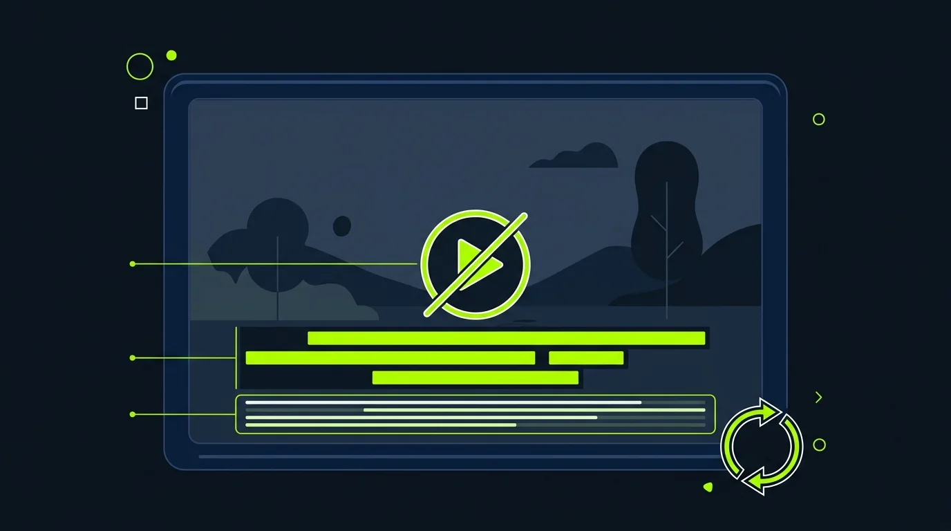 Landing page video with on-screen text overlays optimized for silent autoplay